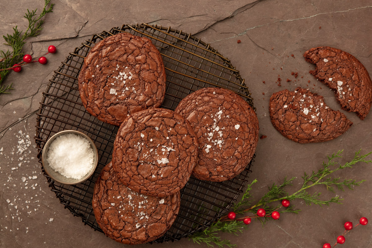 Receta: Galletas de brownie con sal marina