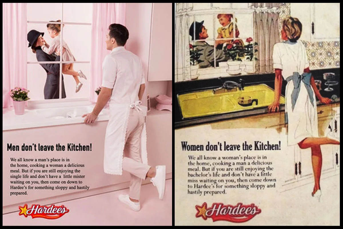 Galería: así sería la publicidad de los años 50 con cambio de roles