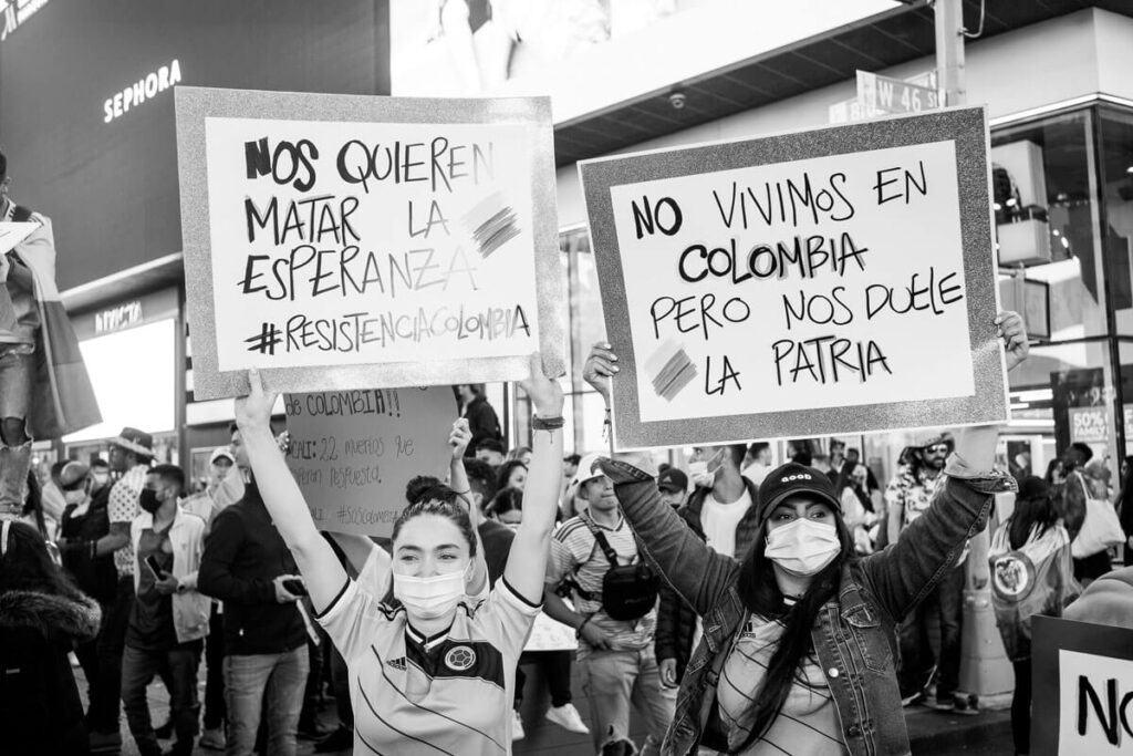 protestas, colombianas, Nueva York