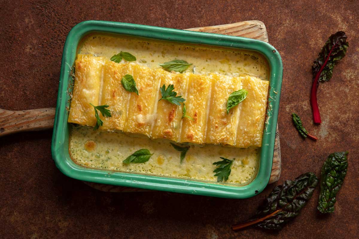 Prepare en casa estos canelones con acelgas y queso ricotta